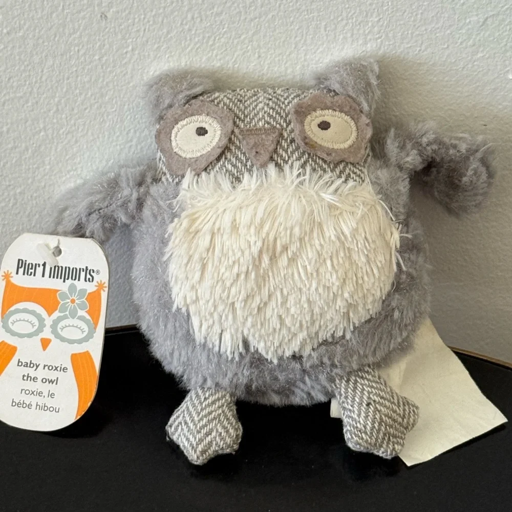 Vintage Pier 1 Imports Chloe and Baby Roxie Plush Owl Animals Lot
